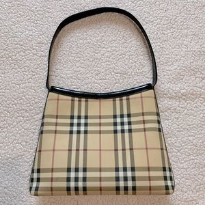 Burberry Beige Vintage Check London Shoulder Bag Medium